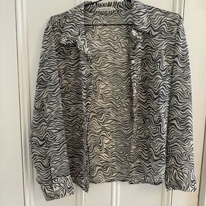 Abercrombie & Fitch zebra print see through button down blouse